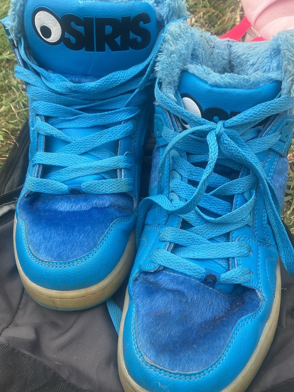 Osiris Kids Bright Blue High-Top Sneakers with Faux Fur